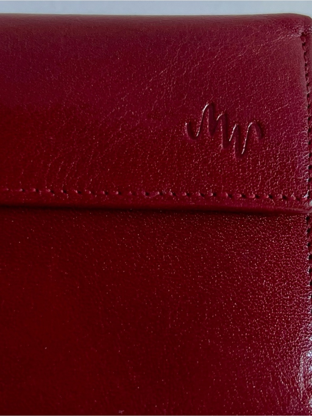Vintage Monsac Red Leather Wallet Trifold Burgundy